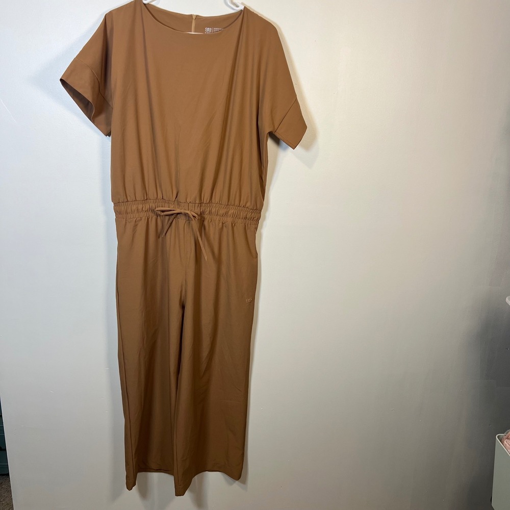 Albion Women Jetset Jumpsuit Tan Utility Minimalist Gorpcore L